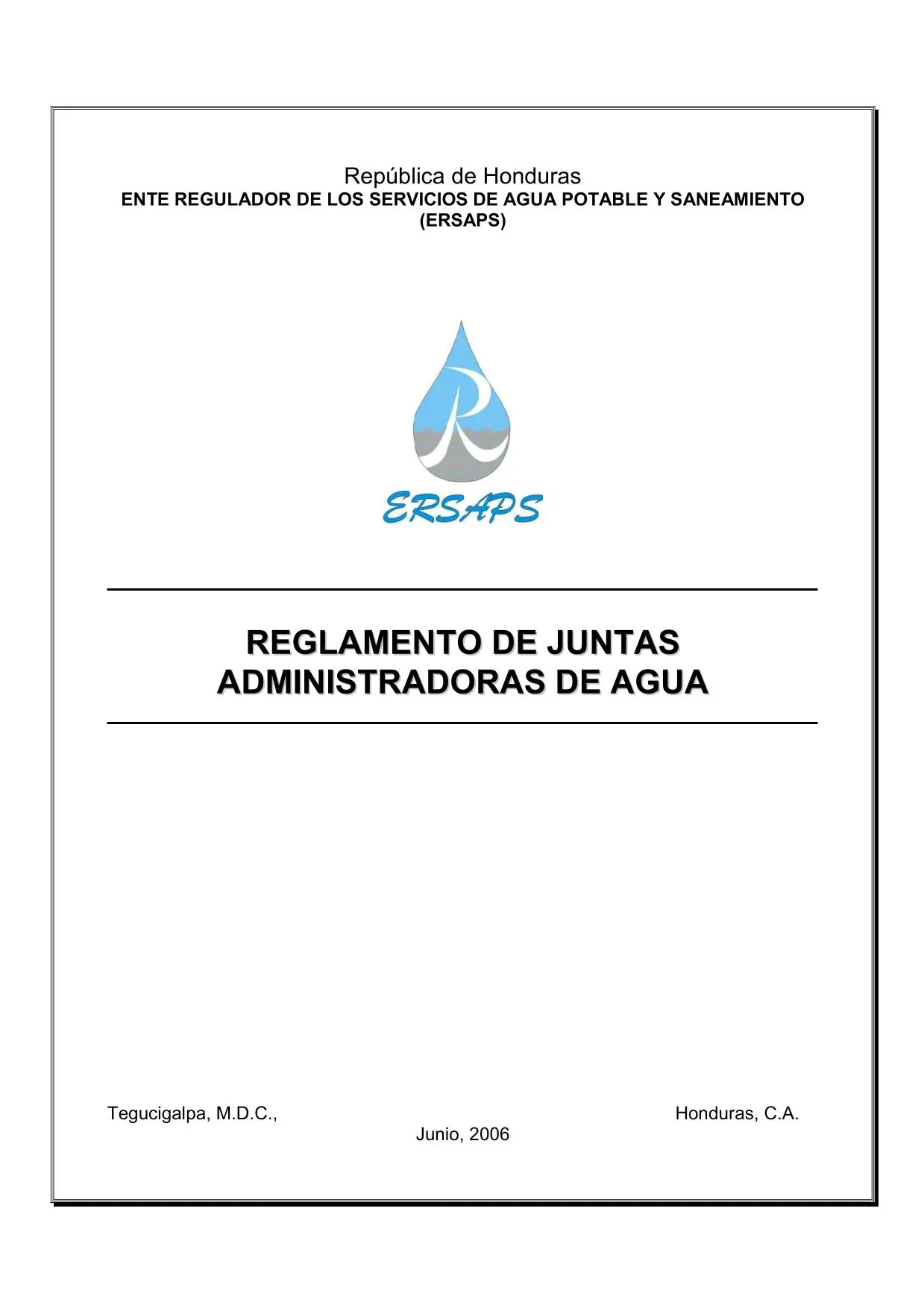 Reglamento de juntas administradoras de agua